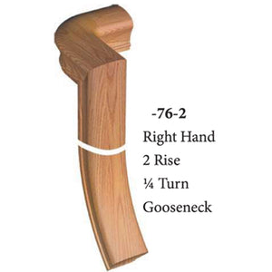 9176 2 Rise Right Hand 1/4 Turn Gooseneck Handrail Fitting | USA-Made Amish Stair Railing by StepUP Stair