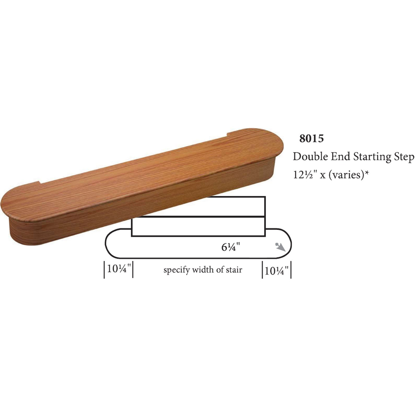 8010 Starting Step Single End 48 | USA Made Hardwood Treads & Riser St ...