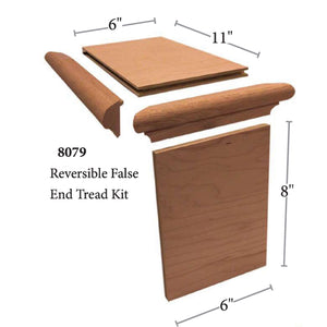 8079 Unassembled Reversible False Tread & Riser | USA Made Remodel Steps/Treads