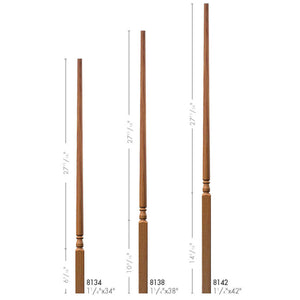 8134 Pin Top Baluster | USA-Made Amish Stair Railing by StepUP Stair