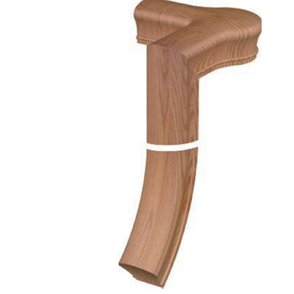 7681 2 Rise Left Hand 1/4 Turn Gooseneck with Cap Handrail Fitting | USA-Made Amish Stair Railing by StepUP Stair