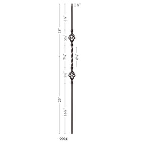 9004 Double Basket Metal Spindle |  Iron Balusters |  Amish Craft by StepUP Stair 