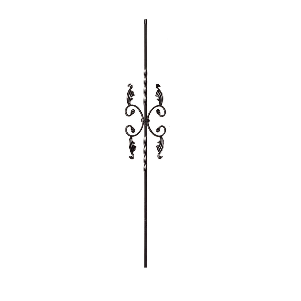 9005 Double Twist with Leaves Iron Baluster | Iron Balusters | Amish Craft by StepUP Stair Parts