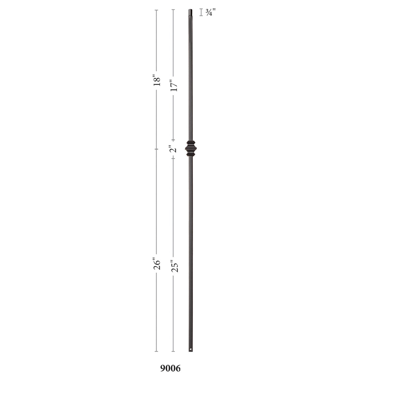 9006 Single Knuckle Iron Baluster Spindle Metal Railing by StepUP