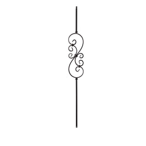 9008 5 x 16 S Scroll Baluster | Iron Balusters | Amish Craft by StepUP Stair Parts