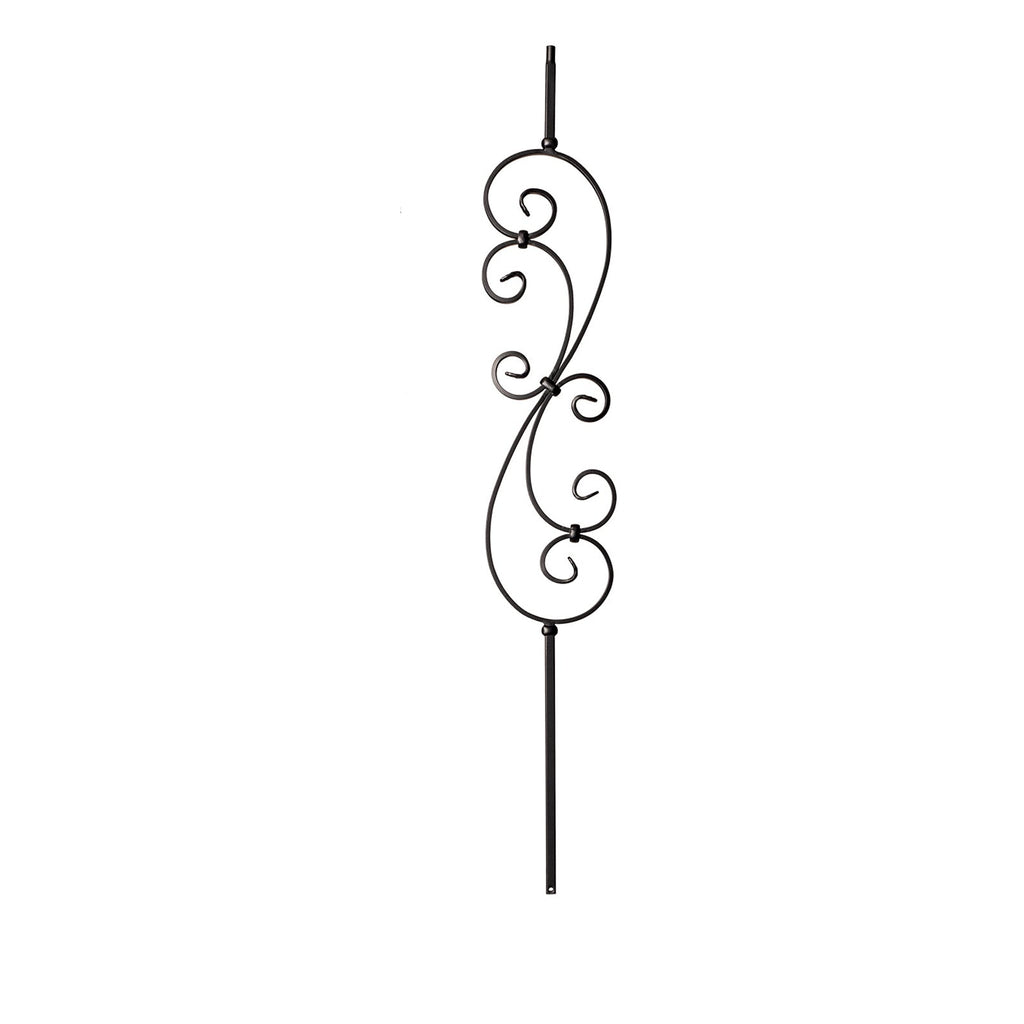 9009 7 x 24 S Scroll Metal Spindle |  Iron Balusters |  Amish Craft by StepUP Stair 