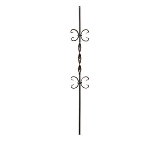 9015 Single Ribbon & Double Butterfly Metal Spindle |  Iron Balusters |  Amish Craft by StepUP Stair 