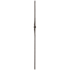 9017 Single Knuckle with Hammered Bar Metal Spindle |  Iron Balusters |  Amish Craft by StepUP Stair 