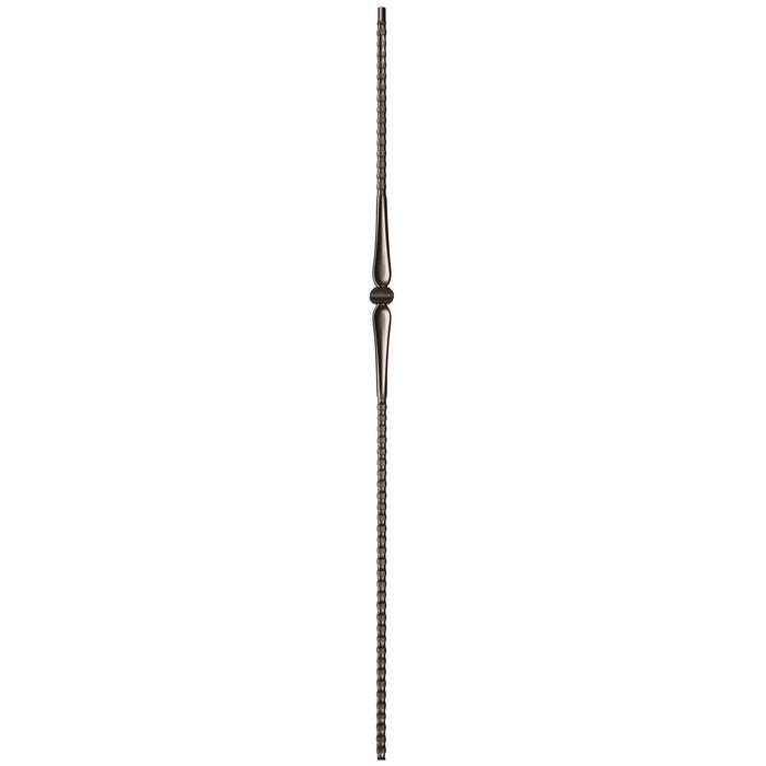9017 Single Knuckle w/ Hammered Bar Iron Baluster Spindle | Metal Railing