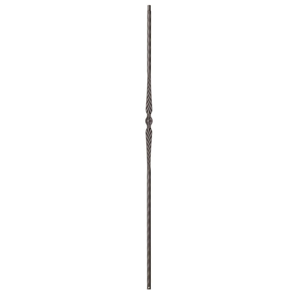 9021 Single Feather with Hammered Edge Metal Spindle |  Iron Balusters |  Amish Craft by StepUP Stair 