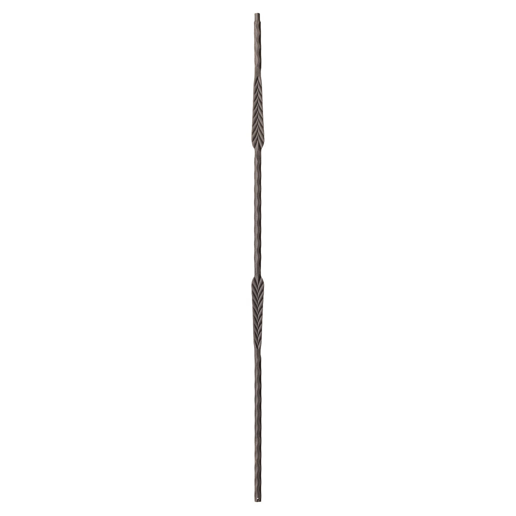 9022 Double Feather with Hammered Edge Metal Spindle |  Iron Balusters |  Amish Craft by StepUP Stair 