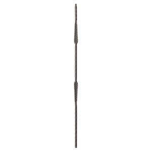 9022 Double Feather with Hammered Edge Metal Spindle |  Iron Balusters |  Amish Craft by StepUP Stair 