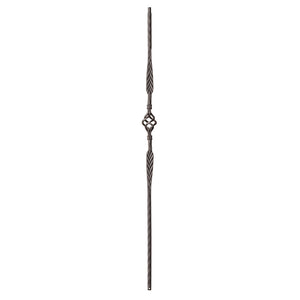 9023 Double Feather & Single Basket with Hammered Edge Metal Spindle |  Iron Balusters |  Amish Craft by StepUP Stair 