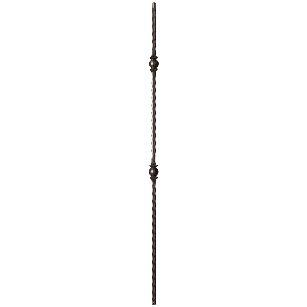 9033 Double Ball with Hammered Face Metal Spindle |  Iron Balusters |  Amish Craft by StepUP Stair 