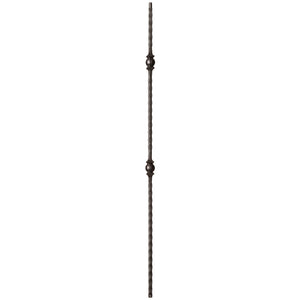 9033 Double Ball with Hammered Face Metal Spindle |  Iron Balusters |  Amish Craft by StepUP Stair 