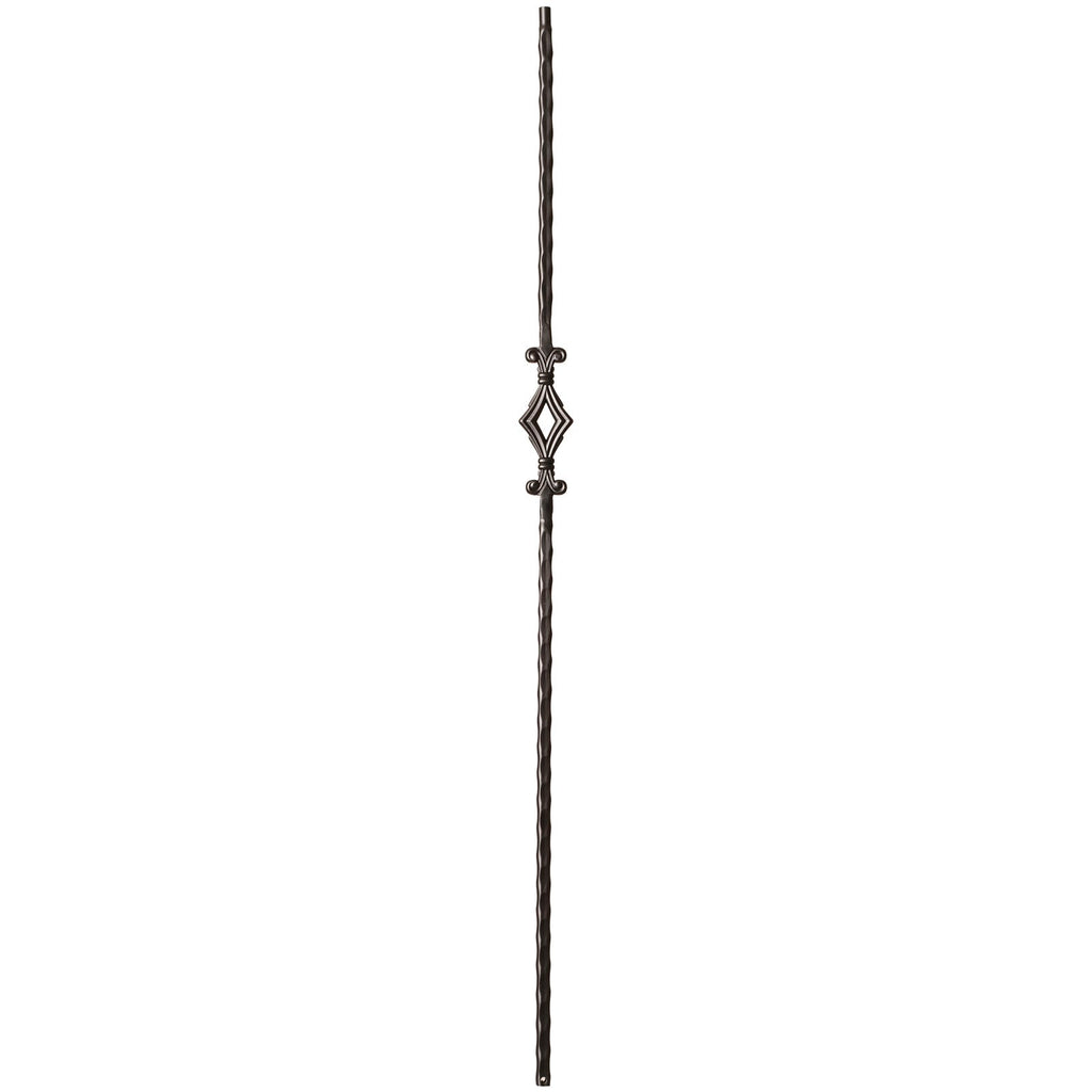 9040 Single Diamond with Hammered Face Metal Spindle |  Iron Balusters |  Amish Craft by StepUP Stair 