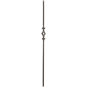 9040 Single Diamond with Hammered Face Metal Spindle |  Iron Balusters |  Amish Craft by StepUP Stair 