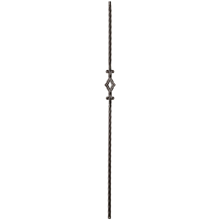 9040 Single Diamond w/ Hammered Face Iron Baluster Spindle | Metal Railing