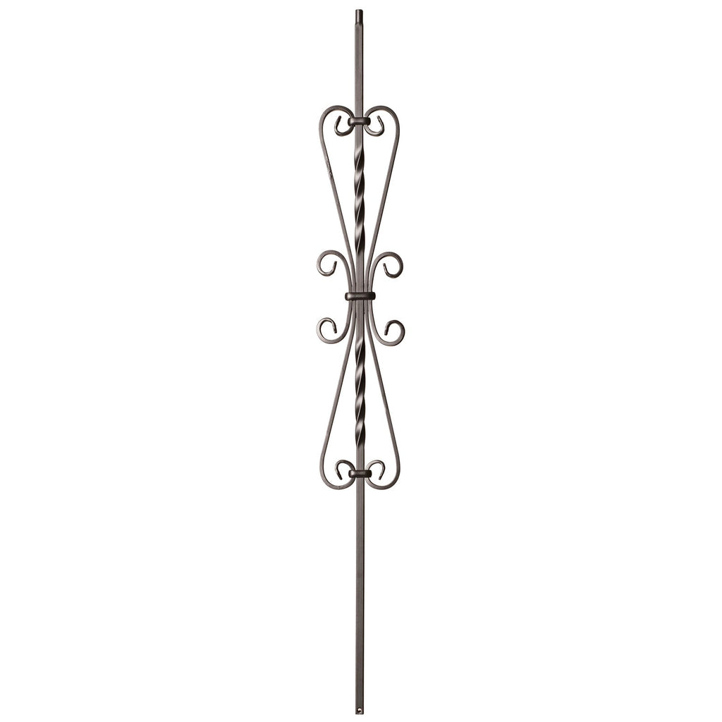 9055 5 3/16 X 24 French Scroll Metal Spindle |  Iron Balusters |  Amish Craft by StepUP Stair 