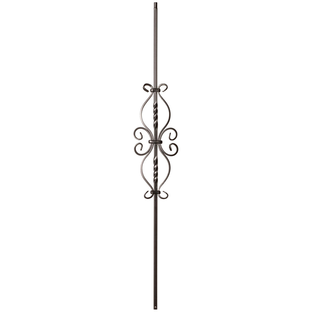 9057 6 3/4 x 16 1/2 Double Twist & Dragonfly Metal Spindle |  Iron Balusters |  Amish Craft by StepUP Stair 