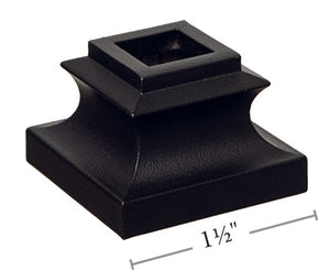 9062-BS-1/2 Flat Base Iron Shoe with Set Screw for 1/2" Square Baluster-Iron Shoes & Knuckles-Amish Craft by StepUP Stair Parts