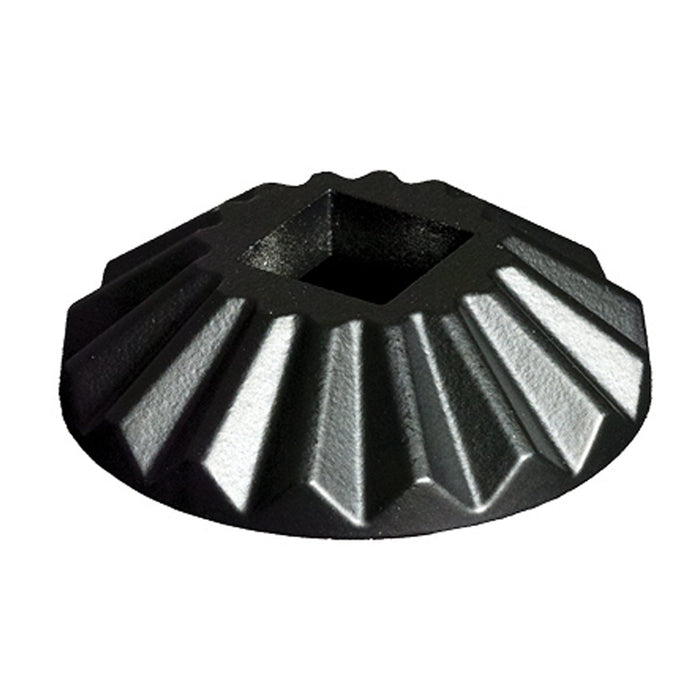 9065 Scalloped Round Flat Shoe - 1/2" Square Iron Baluster Spindle | Metal Railing