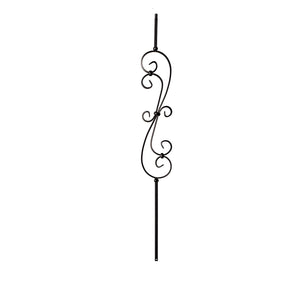 9081 5 3/8 x 24 S Scroll Metal Spindle |  Iron Balusters |  Amish Craft by StepUP Stair 