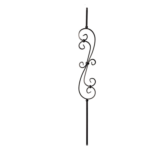 9081 5 3/8" x 24" S Scroll Iron Baluster Spindle | Metal Railing