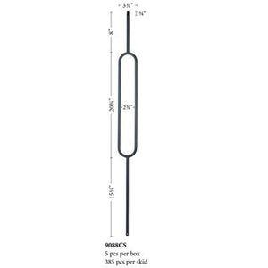 9088 3 3/4 x 44 Oval Metal Spindle |  Iron Balusters |  Amish Craft by StepUP Stair 