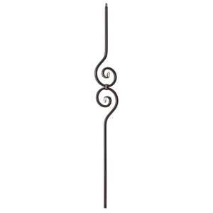 9090 5" x 14 1/2" Spiral Scroll Metal Spindle |  Iron Balusters |  Amish Craft by StepUP Stair 