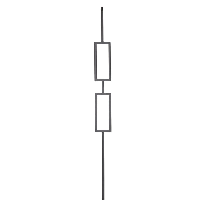 9091 3 3/4" Double Rectangle Iron Baluster Spindle | Metal Railing