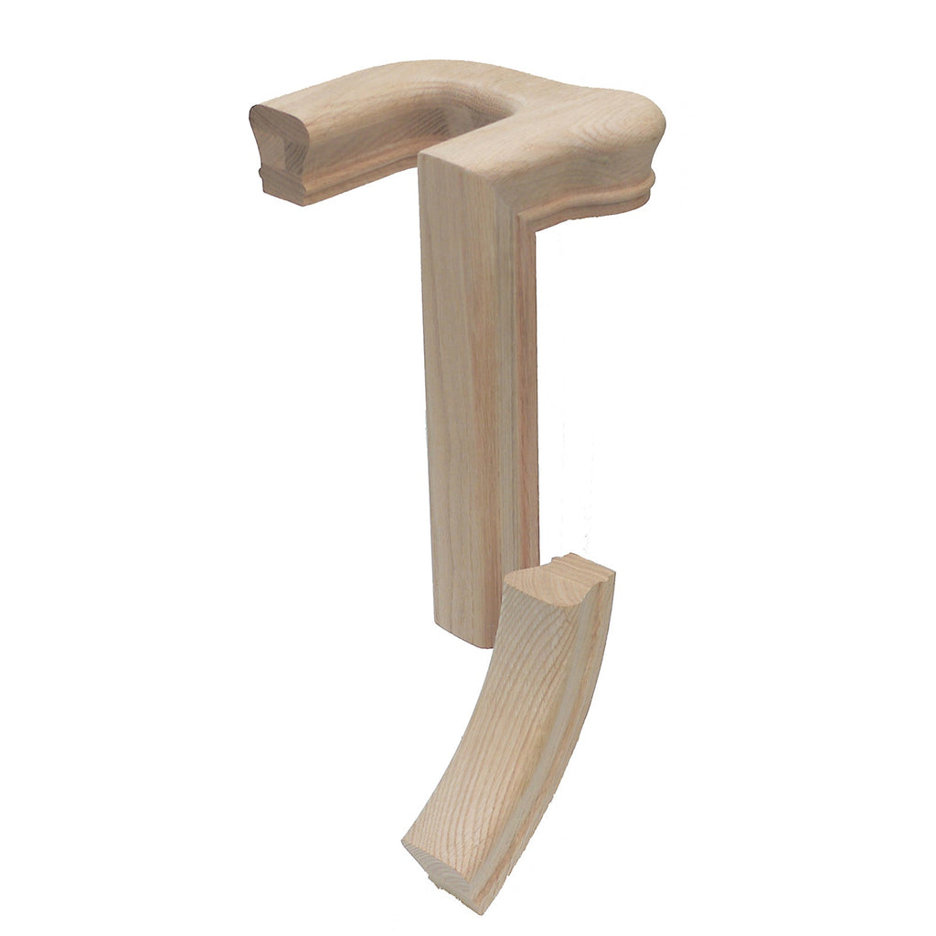 7791 2 Rise Left Hand 180 Turn Gooseneck with Cap Handrail Fitting | USA-Made Amish Stair Railing by StepUP Stair