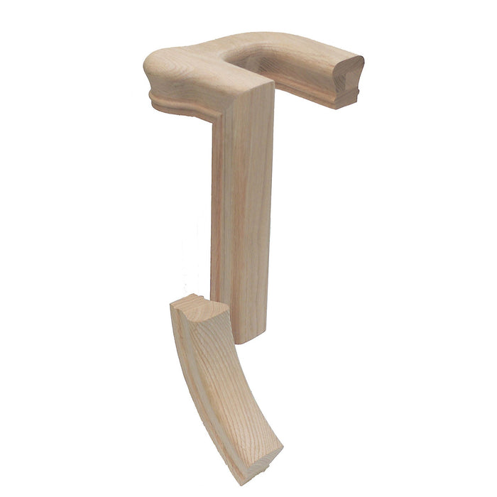 7X92 Right Hand 180 Turn Gooseneck with Cap 6084 Profile Handrail Fitting | USA-Made Stair Parts