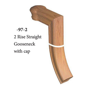 5697 2 Rise Straight Gooseneck with Cap Handrail Fitting | USA-Made Amish Stair Railing by StepUP Stair