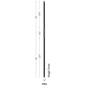 MEGA 1TW Single Twist Metal Spindle | Metal Spindle | WM Coffman by StepUP Stair