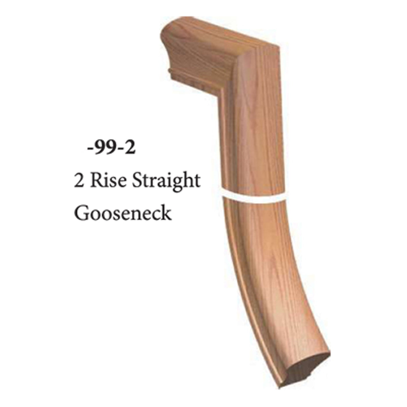Gooseneck Vs. Simple Railing 7X99 2 Rise Straight Gooseneck Handrail Fitting | USA-Made Stair Parts ...