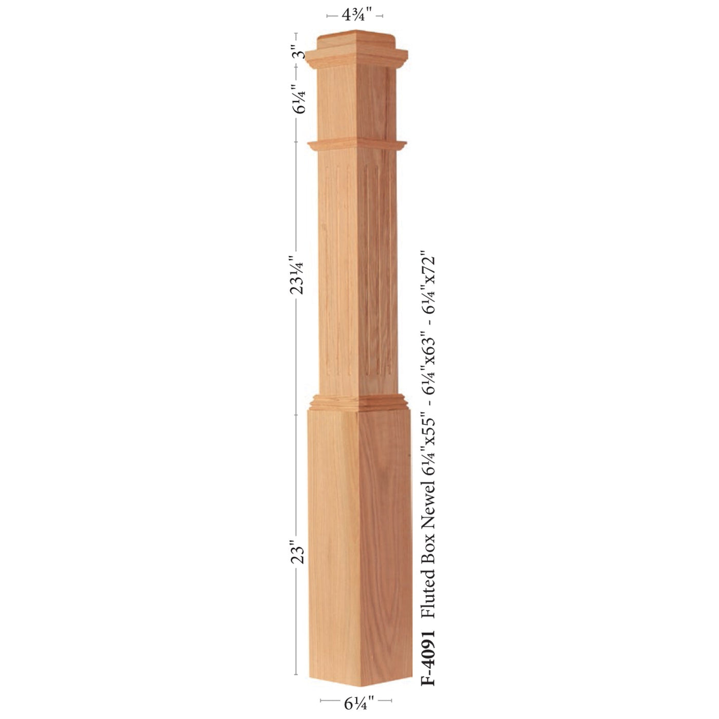 4091 F-4091 Square Box Newel Post | USA-Made Stair Parts by StepUP – StepUP ...