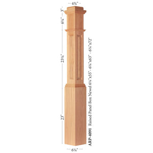 ARP-4091 Box Newel | USA-Made Amish Stair Railing by StepUP Stair