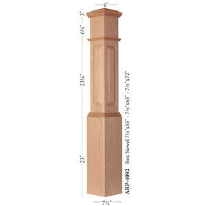 ARP-4092 Box Newel | USA-Made Amish Stair Railing by StepUP Stair