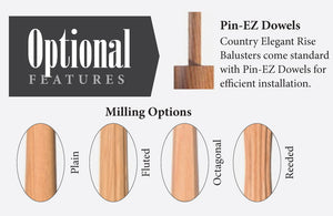 Country Milling Options Features for Newel Post and Baluster Spindles