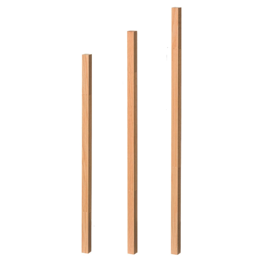 F-5034 Fluted Square Baluster | USA-Made Amish Stair Railing by StepUP Stair