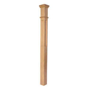 MFP-4075 Mission Contemporary Flat Panel Box Newel Post Details | USA-Made Amish Stair Railing by StepUP Stair