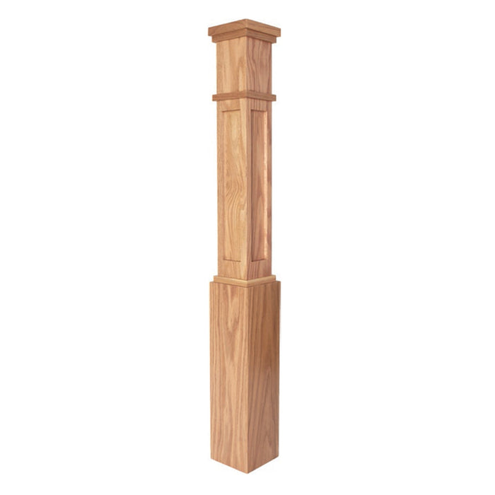 MFP-4091 Mission Contemporary Flat Panel Box Newel Post | USA-Made Stair Parts