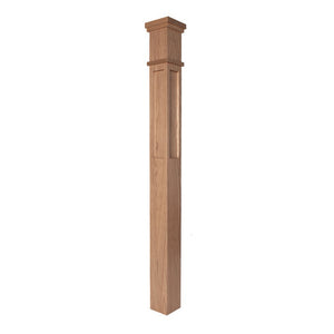MFP-4375 Mission Contemporary Flat Panel Box Newel Post | USA-Made Amish Stair Railing by StepUP Stair