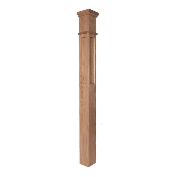 MFP-4375 Mission Contemporary Flat Panel Box Newel Post | USA-Made Stair Parts