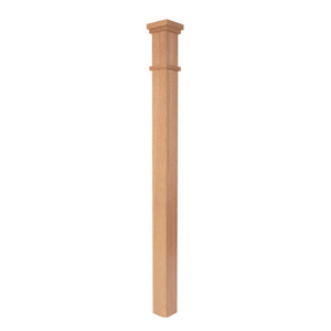 MP-4075 Mission Contemporary Plain Solid Box Newel Post | USA-Made Amish Stair Railing by StepUP Stair