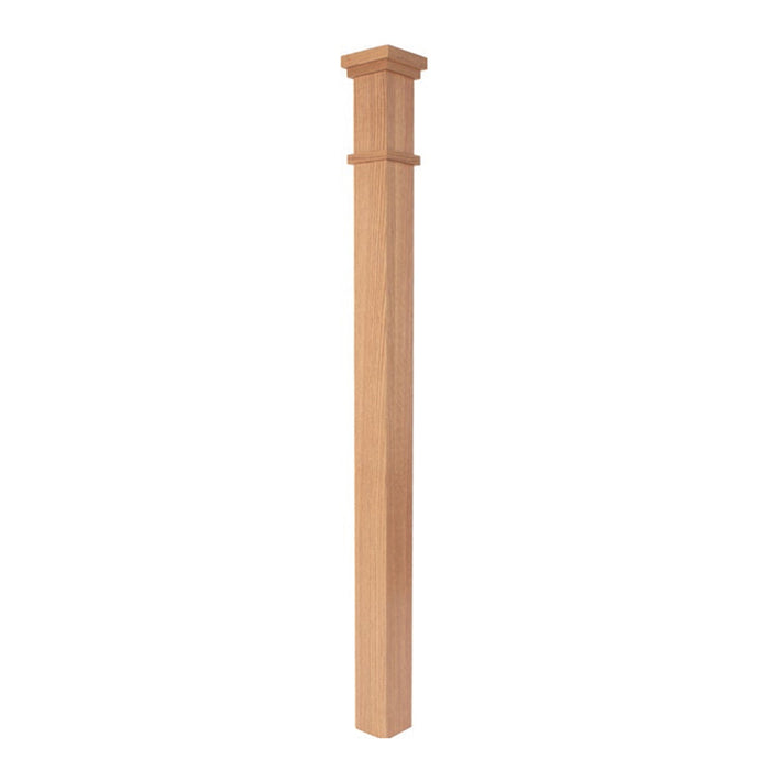 MP-4075 Mission Contemporary Plain Solid Box Newel Post | USA-Made Stair Parts