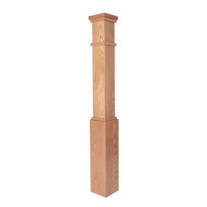 MP-4091 Mission Contemporary Plain Box Newel Post | USA-Made Amish Stair Railing by StepUP Stair