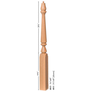Ohio Standard Features for 4815 Gooseneck Landing Newel | USA-Made Amish Stair Railing by StepUP Stair