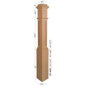 FP-4091 Box Newel CNC | USA-Made Amish Stair Railing by StepUP Stair